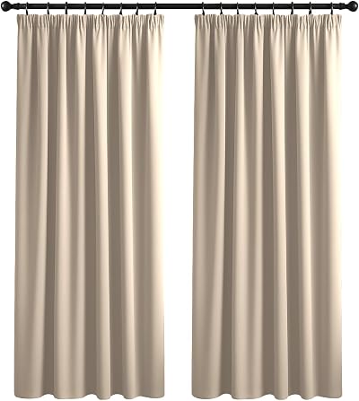 Yorkshire Bedding Thermal Blackout Curtain 66x54 Pencil Pleat Cream