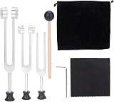YUYTE Tuning Forks Set 128Hz 256Hz 512Hz Body Weighted Silver view 1