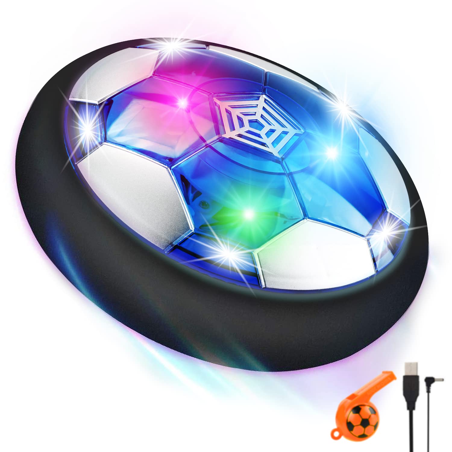 lenbest Hover Football -Boy Toys, Football Gifts for Boys - Rechargeable LED Air Power Floating ball with Whistle - Indoor Outdoor ball Games - Kids Toys for 3 4 5 6 7 8 9 10 year old — image 1