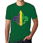 IFQ Mardi Gras Shirt for Men Tie Dye Fat Tuesday Carnival Tee Top New Orleans NOLA Fleur De Lis Parade T-Shirt