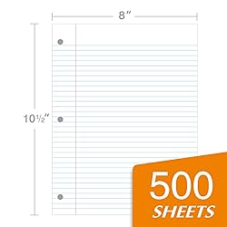 Kaisa3 Pack Notebook Paper College Ruled 3-Hole