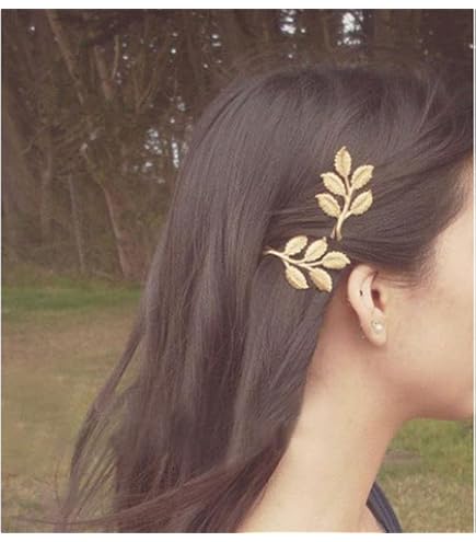 Amazon.com : Iaceble Boho Branch Leaf Hairpin Clips Gold  display picture 1