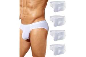 Casey Kevin Mens Silk Briefs Mesh Breathable Bulge Pouch Underwear Soft Low Rise Panties Cooling Bikini Underpants 4-Pack