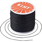 119 Yards 0.5mm Waxed Polyester Cord Black Thick Beading Braided Thread Bracelet Necklace Macrame String Wire for Jewelry Making Crafting Supplies