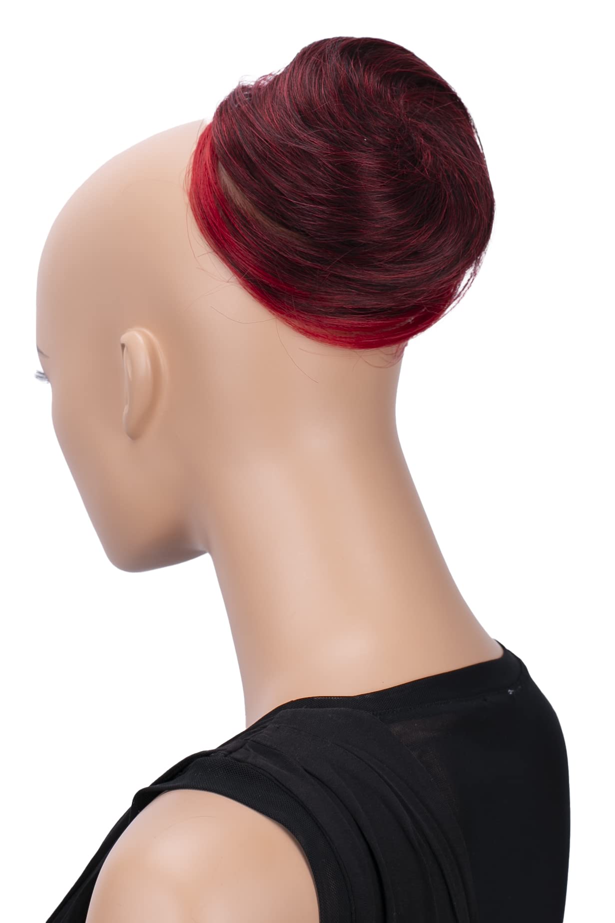 CAISHA Bun Hairpiece Ponytail Hepburn-Bun Scrunchie Updo Red Mix DC20
