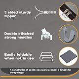 KURNI Storage Bags Clothes 6 Pack Grey 90L 3 Sided Zipper with Lid view 6