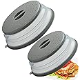 Microwave Splatter Cover Vented for Food, Splatter Guard & Colander Kitchen Gadget for Fruit Vegetables Microwave Plate Cover with Hook Hole,Dishwasher-Safe,BPA-Free Silicone & Plastic (2 Pack)