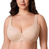AISILIN Women's Minimizer Bra Plus Size Unlined Full Coverage Smooth Underwire Support