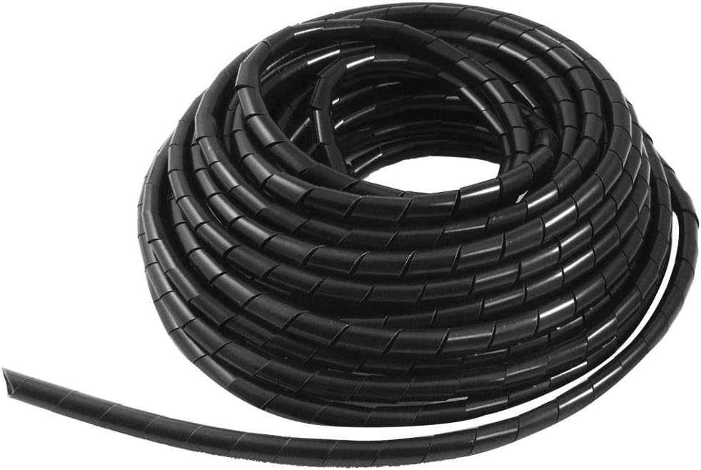 GTIWUNG 15M Black Cable Tidy Wrap Management System 6mm Cutable Flexible Spiral