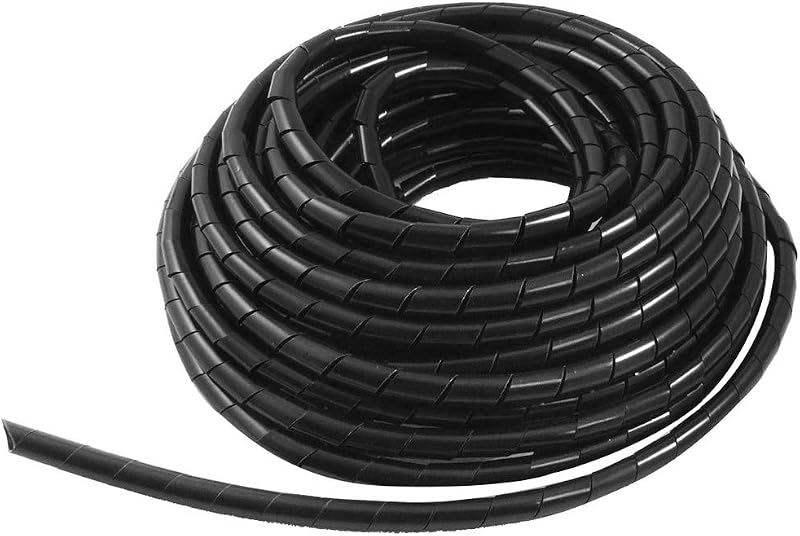 GTIWUNG 15M Black Cable Tidy Wrap Management System 6mm Cutable Flexible Spiral