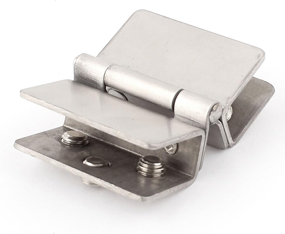 Sourcingmap Shower Door Metal Glass-to-Glass Clamp Clip Hinge for 8mm - 10mm Glass, Silver - Image 4