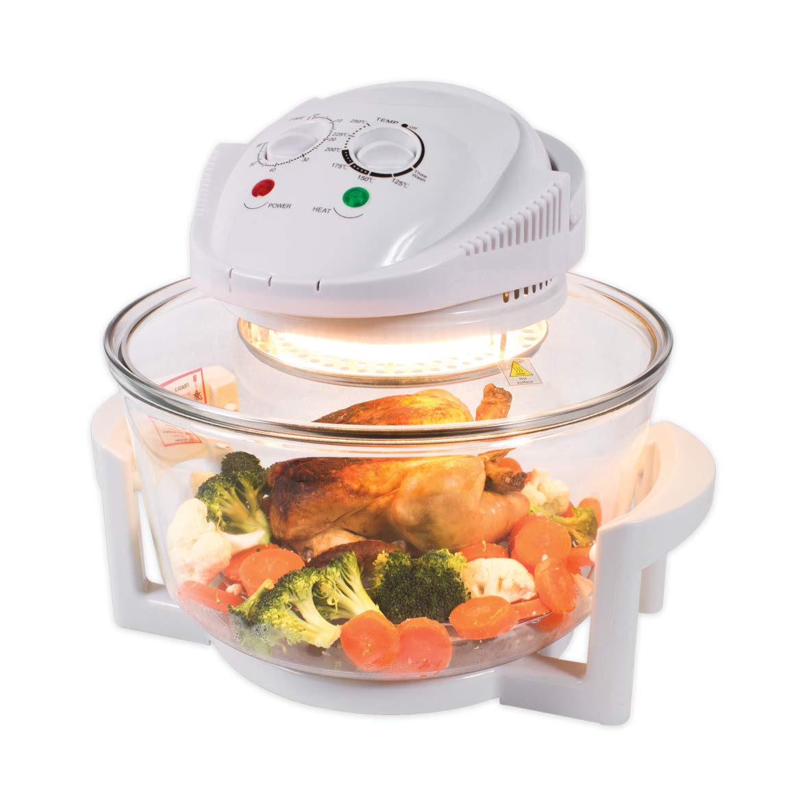 Quest 43890 12 Litre Halogen Oven/Low Fat, Multi-Function Oven/Toughened Glass Material/Healthy Air Cooking/Self-Cleaning Mode / 60 Minute Timer / 1400W