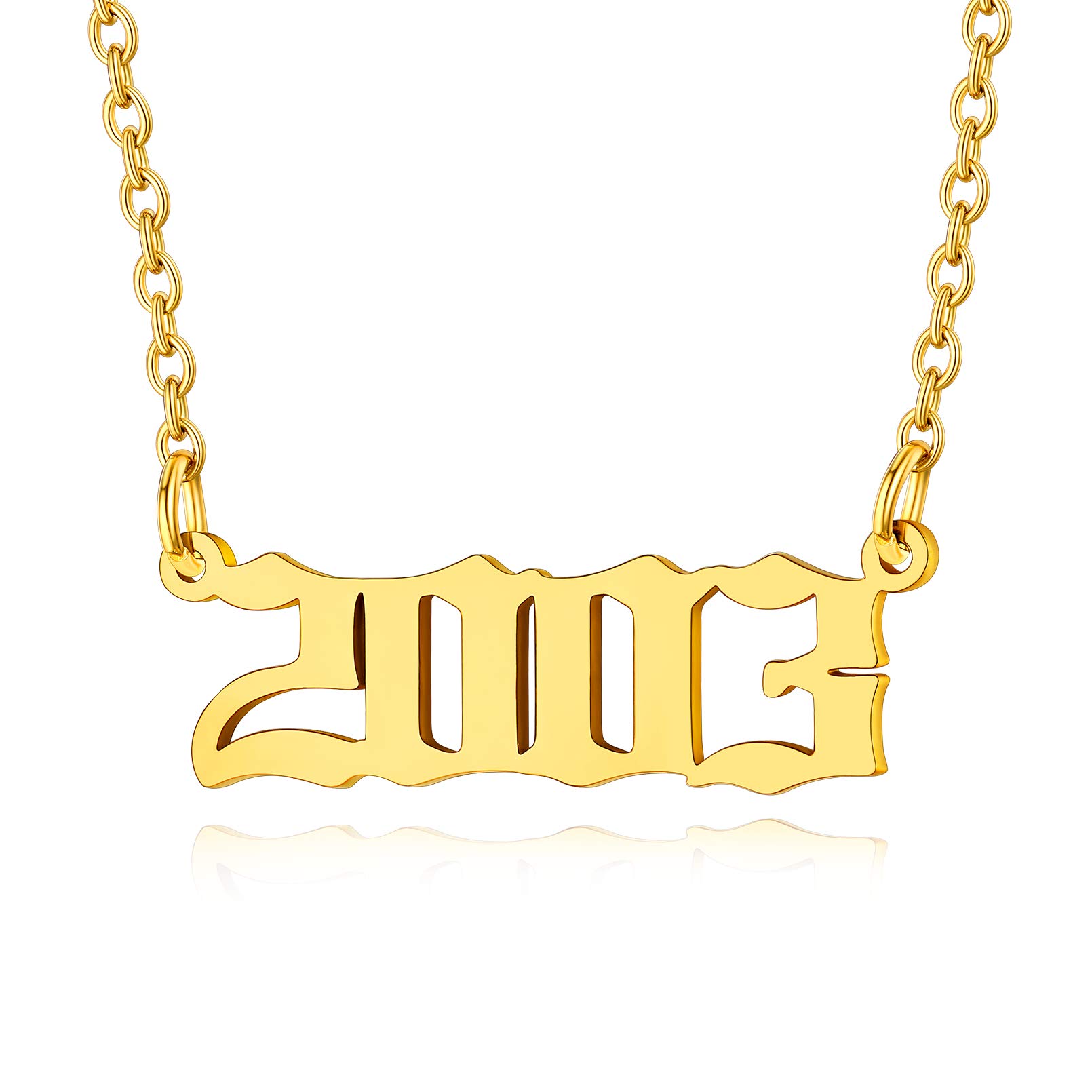 Custom4U Necklace 2003 Teen Girls Birthday Choker Necklace 43+5cm Gold Birth Year Number Necklace Birthday Mothers Valentines Day Gifts for Women — image 1