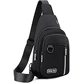 Seoky Rop Sling Bag for Women Men One Shoulder Crossbody Bag Backpack Fanny Pack Cross Body Bags for Travel Day Trip Black