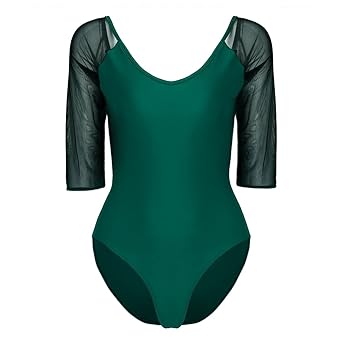 iiniim Damen Ballett Trikot Ballettanzug Rückenfrei Bodysuit Fitness Sport Tanz-Body Tops S-XL