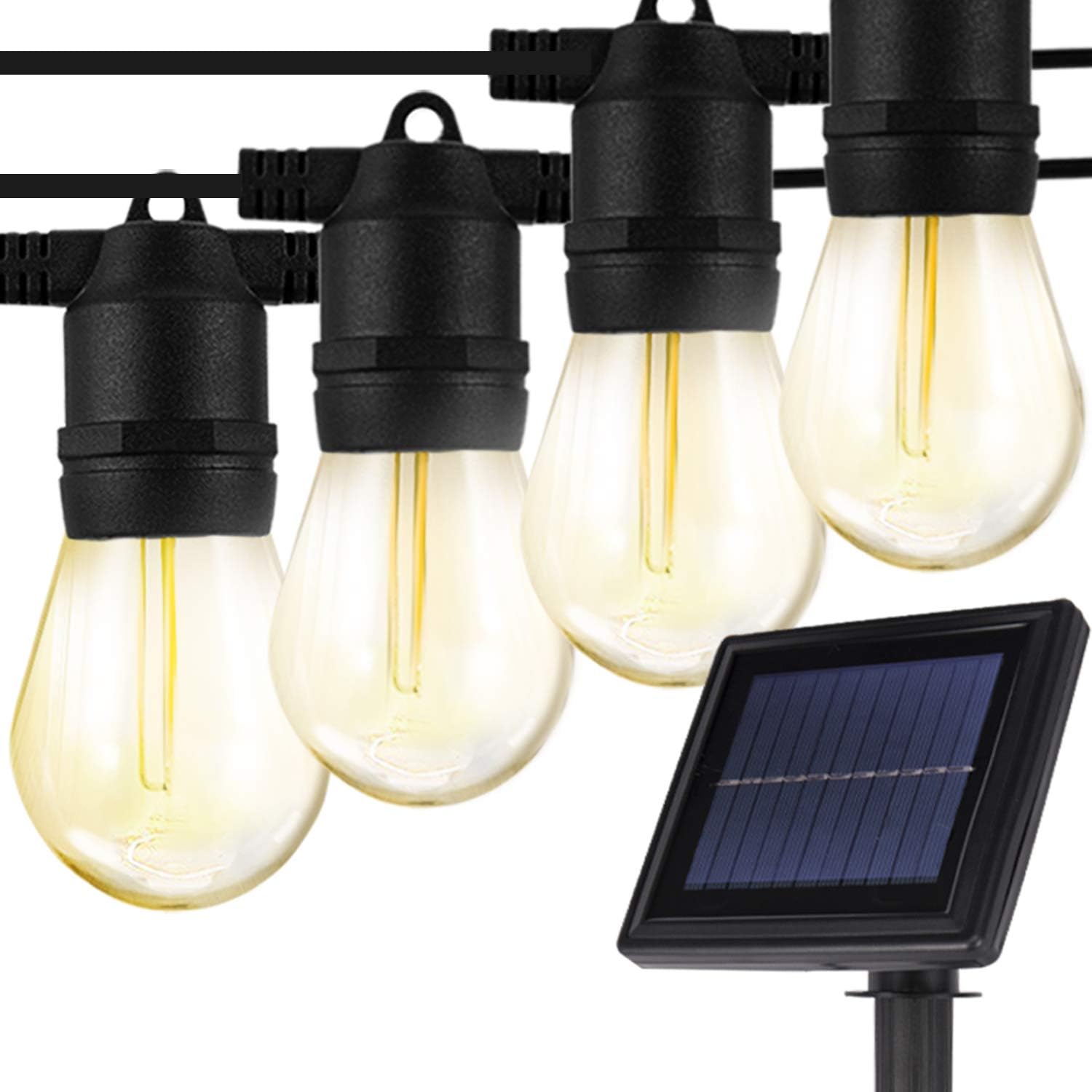 addlon Solar LED Outdoor String Lights, Vintage Edison