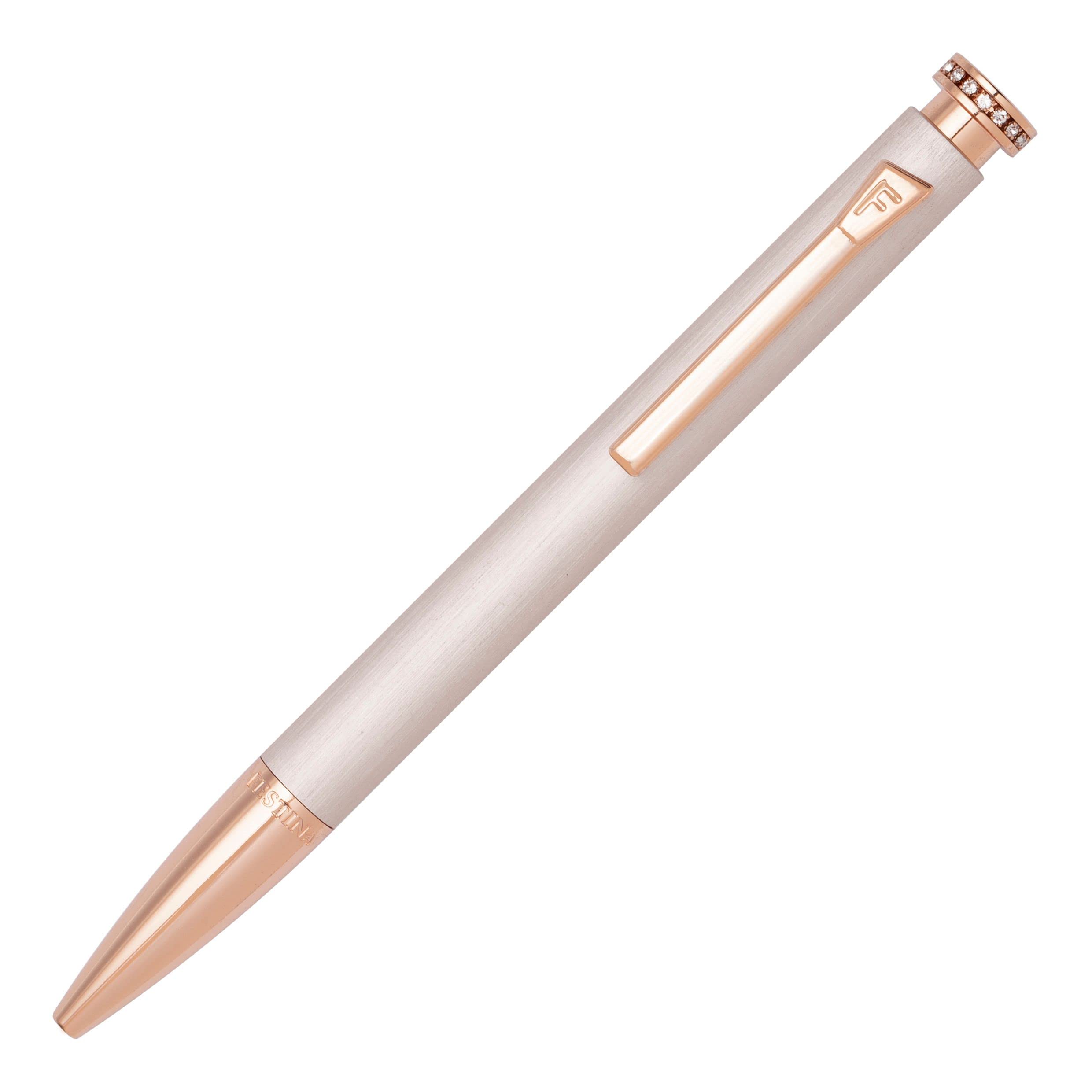 Festina Mademoiselle Aluminium Ballpoint Pen in Ivory with Rose Gold Trims, Blue Ink, Length: 13.8 cm, FSC2224G, 137 mm x 11 mm (5.4 in x 0.4 in)