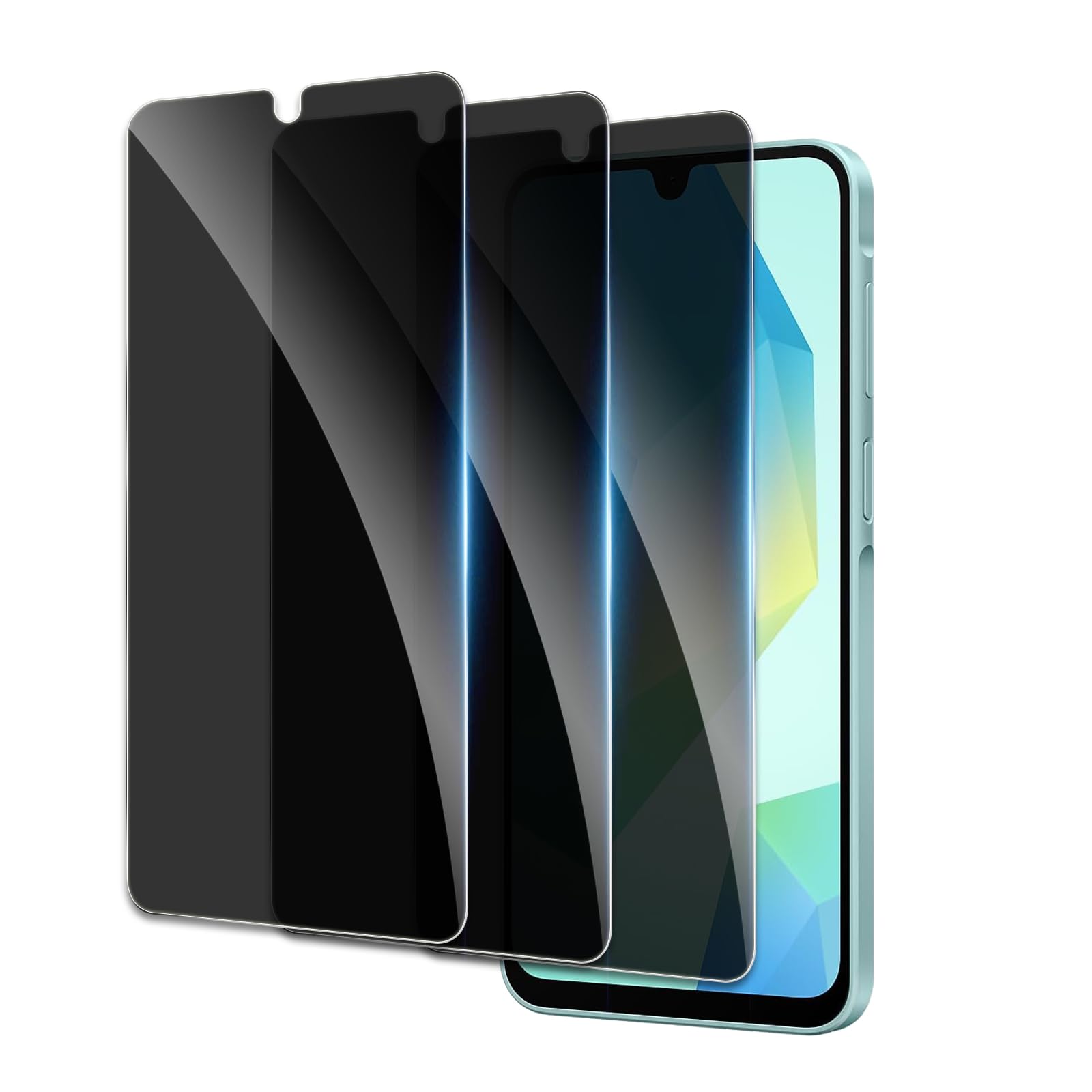 AYWLPP Privacy Screen Protector for Samsung Galaxy A16, Shatterproof Tempered Glass Accessories, Anti Spy Tempered Glass Film, Case Friendly Ultra Resistant 9H Hardness Anti-Glare HD Black -3 Pack