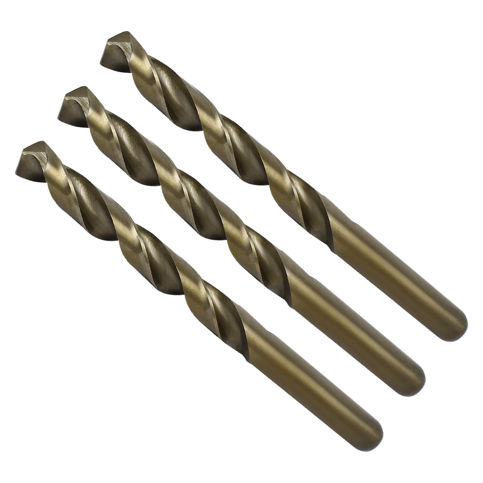 CoCud High Speed Steel Cobalt Twist Drill Bits, 8.6mm Diameter 115mm Length, Straight Twist Jobber Drill Bit - (Applications: for Metal Woodwork Plastic Aluminum), 3Pieces