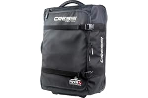 Cressi Piper Bag for Traveling | Strong and Safe with Multiple Handles and Wheels, Black, One Size (UB952000)