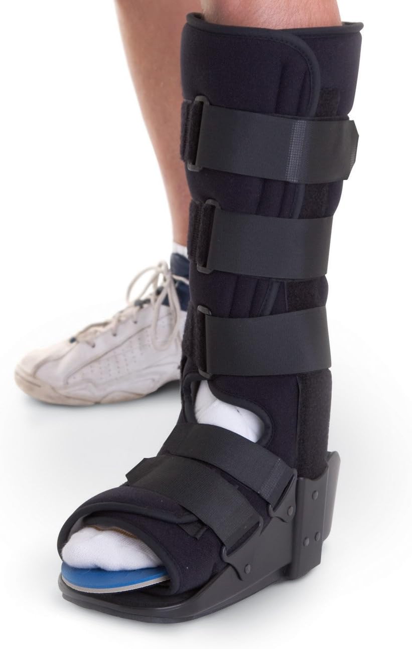 Medline ORT28200L Standard Ankle Walkers, Black, Large