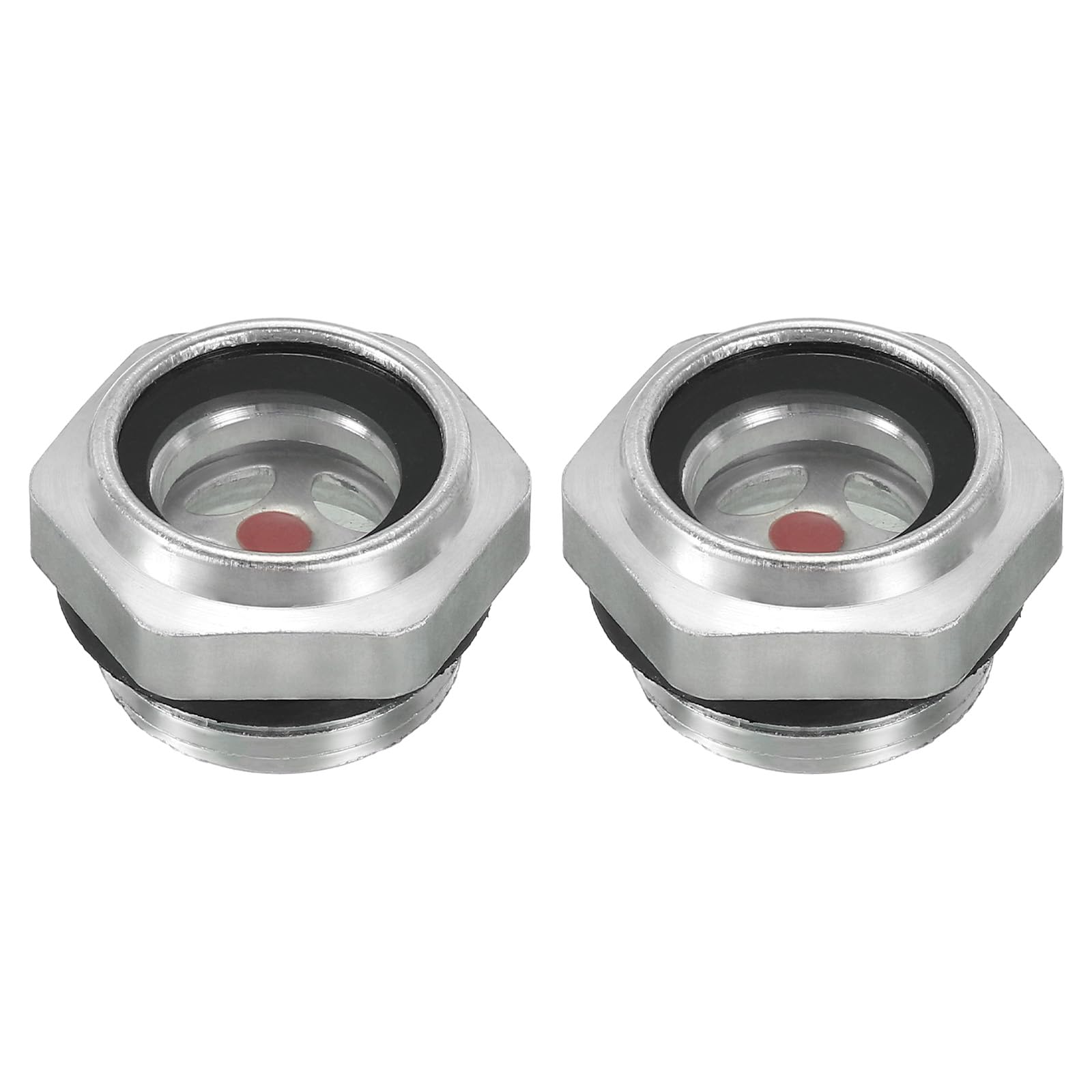 PATIKIL Air Compressor Oil Sight Glass, 2 Pack M20*1.5 Male Thread Aluminum Alloy Oil Liquid Level Gauge Air Compressor Parts with O-Ring