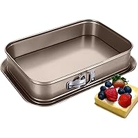 Non-Stick Cheesecake Pan, Spring form Pan, Rectangle Cake Pan with Removable Bottom Leakproof and Quick Release Latch Bakewar