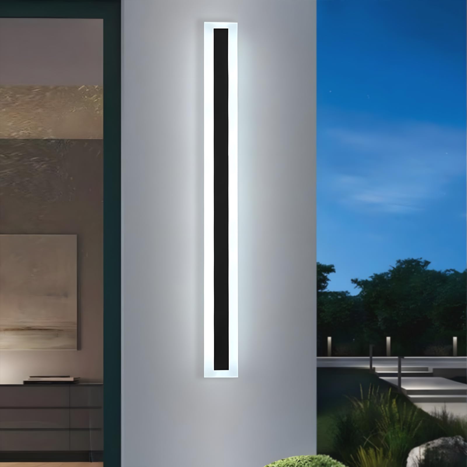 ZTWLEED LED Outdoor Wall Lights,21W Wall Lamp Cool White 6000K,Waterproof Exterior Acrylic Long Outdoor Wall Light for Garden Villa Porch Terraces Garage,100CM — image 1