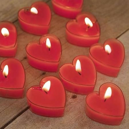 Lighthaus Candles Scented Candles ,Set Of 24 Scented Heart Tealight Candles