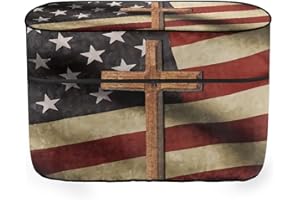 Hechitok American Flag Cross Propane Tank Cover for Standard Tank Cylinder, Weatherproof Water Resistant Rv Propane Tank Covers Dust-Proof Travel Trailer Accessories