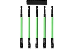 TLEEP 150MM 1/4" Magnetic Power Nut Driver Set for Impact Drill, 1/4" Hex Head Drill Bit Set SAE Screwdriver Socket Set, Chrome Vanadium Steel Quick Change Chuck Socket Wrench Nut Setters