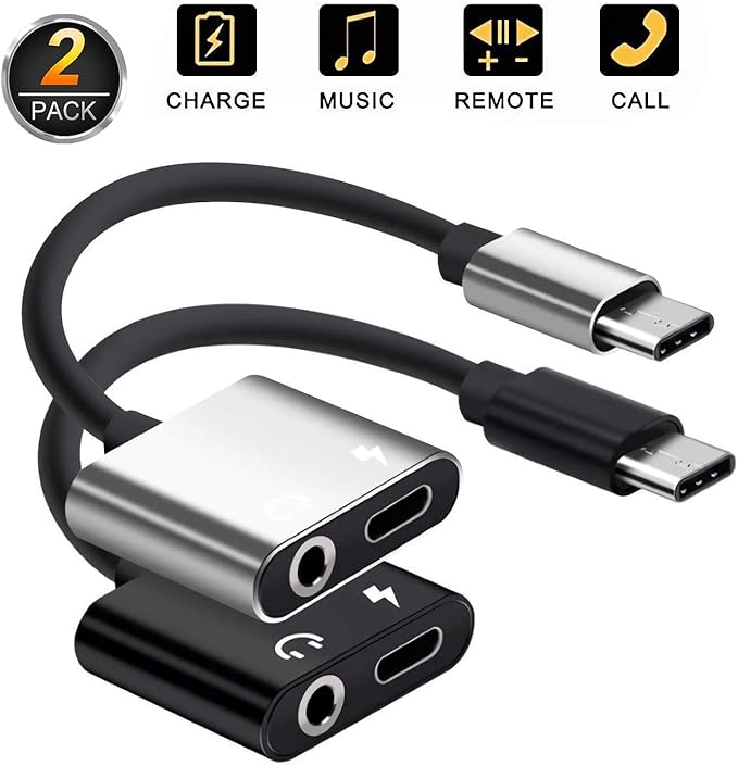 Amazon.com: USB C/Type C to 3.5mm Aux Audio Headphone Charger and Music