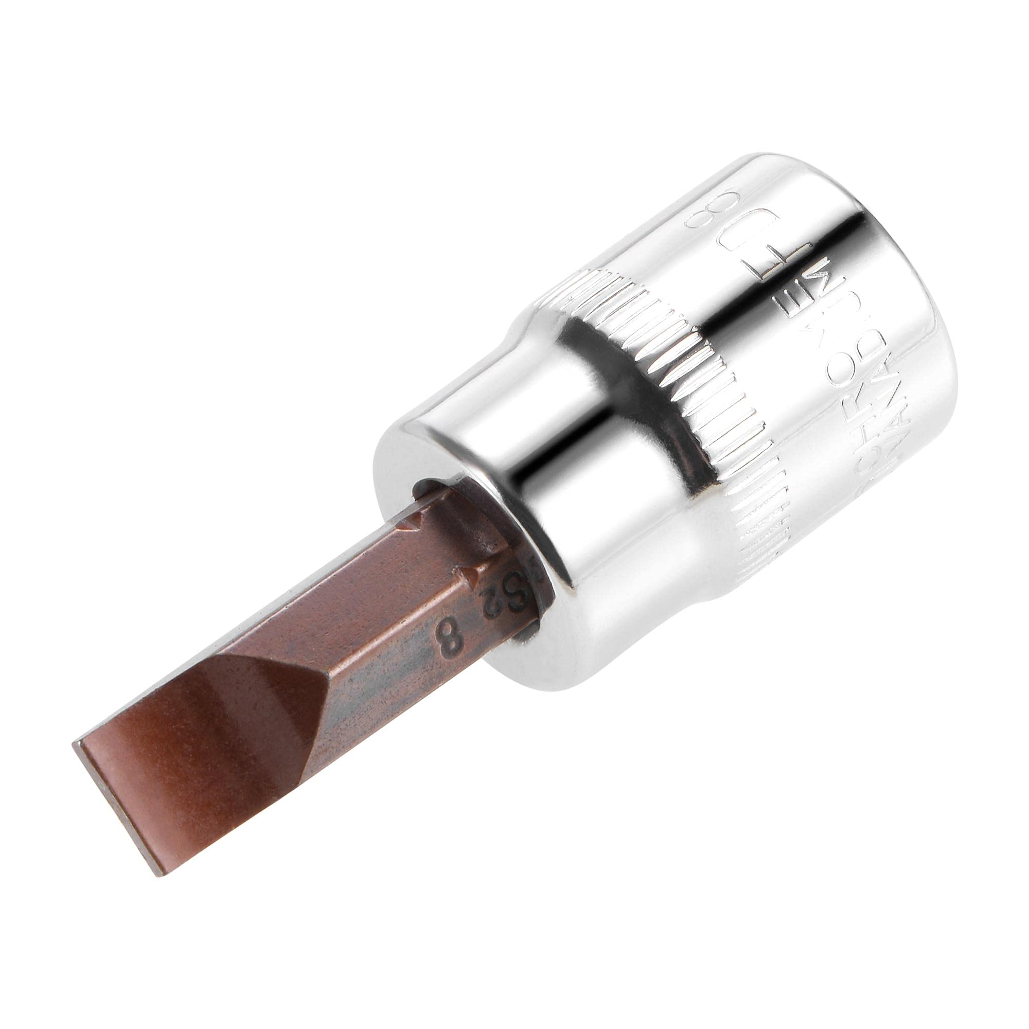 sourcing map 3/8-inch Drive x FD8 Slotted Bit Socket, S2 Steel Bits, CR-V Sockets 2-inch Length (for Hand Use Only)