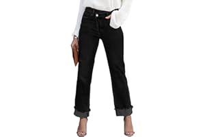 Metietila Women's High Rise Corssover Boyfriend Jeans Distressed Stretchy Denim Pants