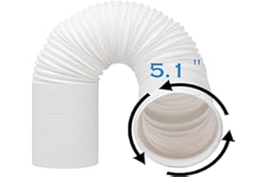 YOUHO Portable Air Conditioner Hose, AC Exhaust Hose Anti-Clockwise 80" Length 5.1 Inch Diameter Thread Air Conditioner Parts Compatible with Haier, Delonghi and More (Anti-Clockwise 5.1 inch)