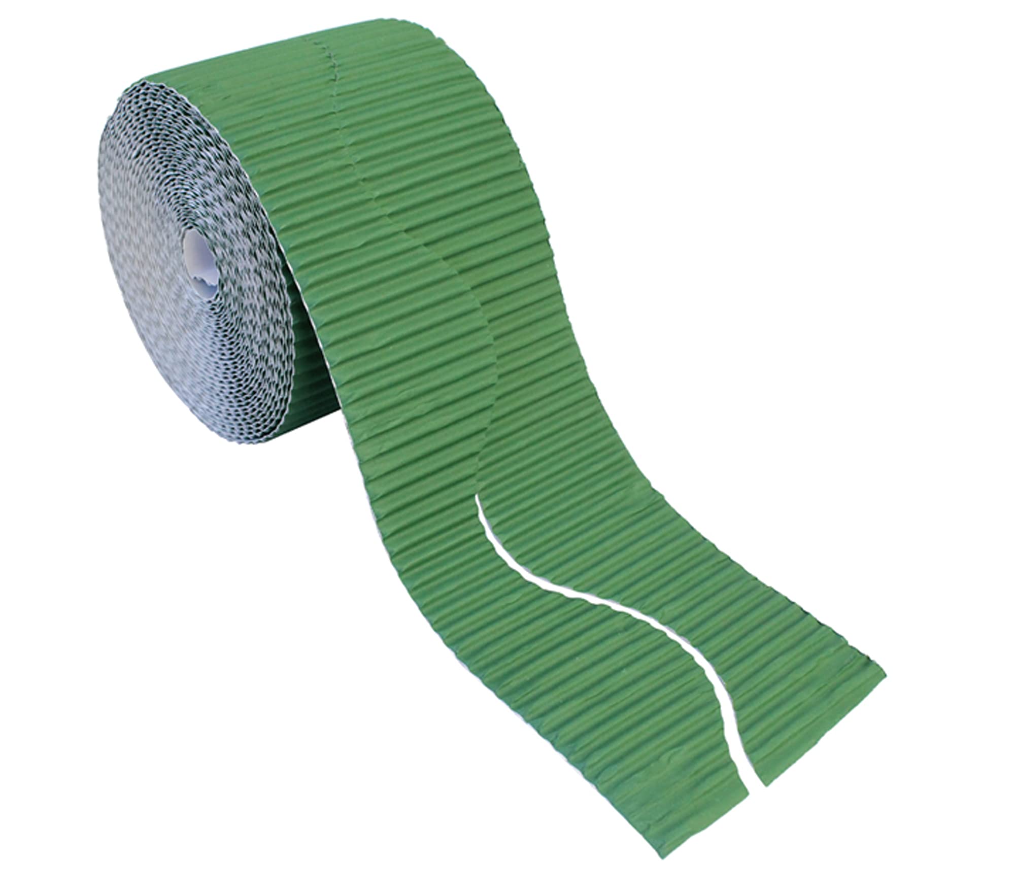 Bright Ideas Corrugated Border Roll for School Displays, Nile Green, 57mm x 7.5m (15m When Split), BI7893