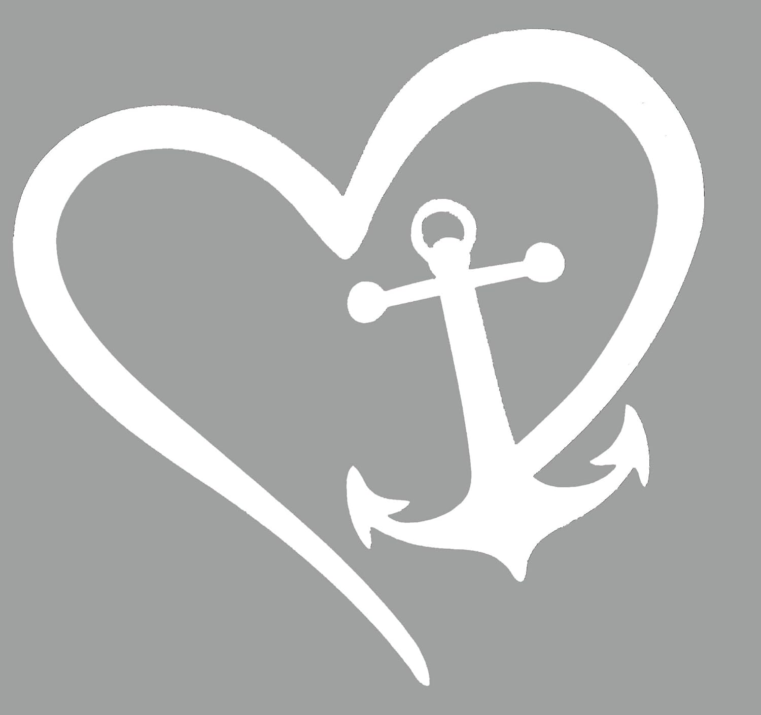 WickedGoodz Die Cut Heart Anchor Decal Nautical Bumper