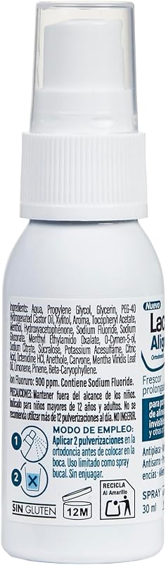 ALIGNER - Spray Bucal para Ortodoncia Invisible y Alineadores 30 ml, Frescor Prolongado, Anticaries y Antiplaca, Protege las Encías, Uso Rápido sin Aclarado, Sin Gluten Ni Alcohol — foto 2 de 5