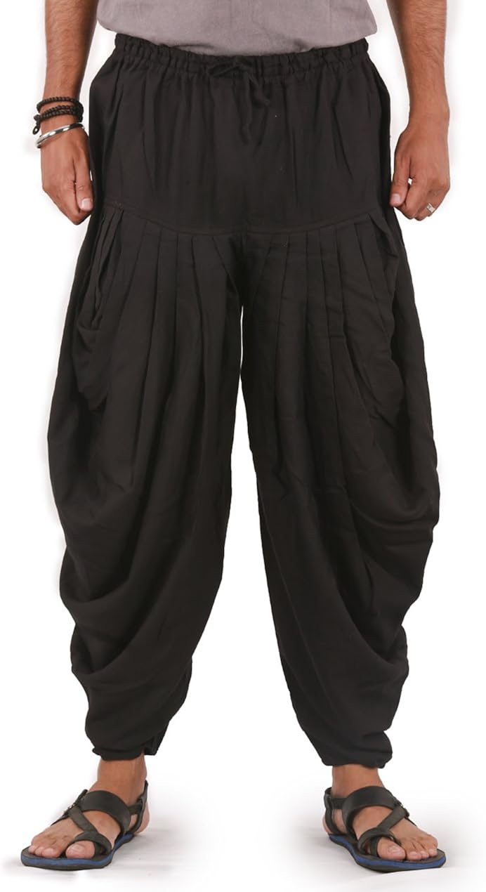 Dhoti Style The Harem Studio Mens Womens Linen Pants with Drawstring Elastic Waist and 2 Pockets Harem Pants