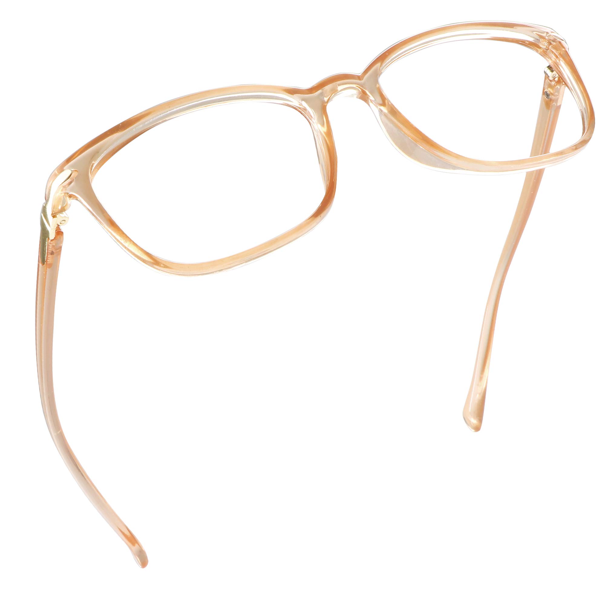 LifeArt Blue Light Blocking Glasses, Computer Reading Glasses, Gaming Glasses, TV Glasses for Women Men, Anti Glare (Champagne, No Magnification)