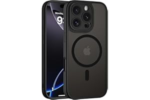 COOLQO Magnetic for iPhone 16 Pro Max Case, Compatible with MagSafe, 15 FT Military Grade Drop Protection, Translucent Matte Scratch-Resistant Back Protective Shockproof Slim Phone Case, Black