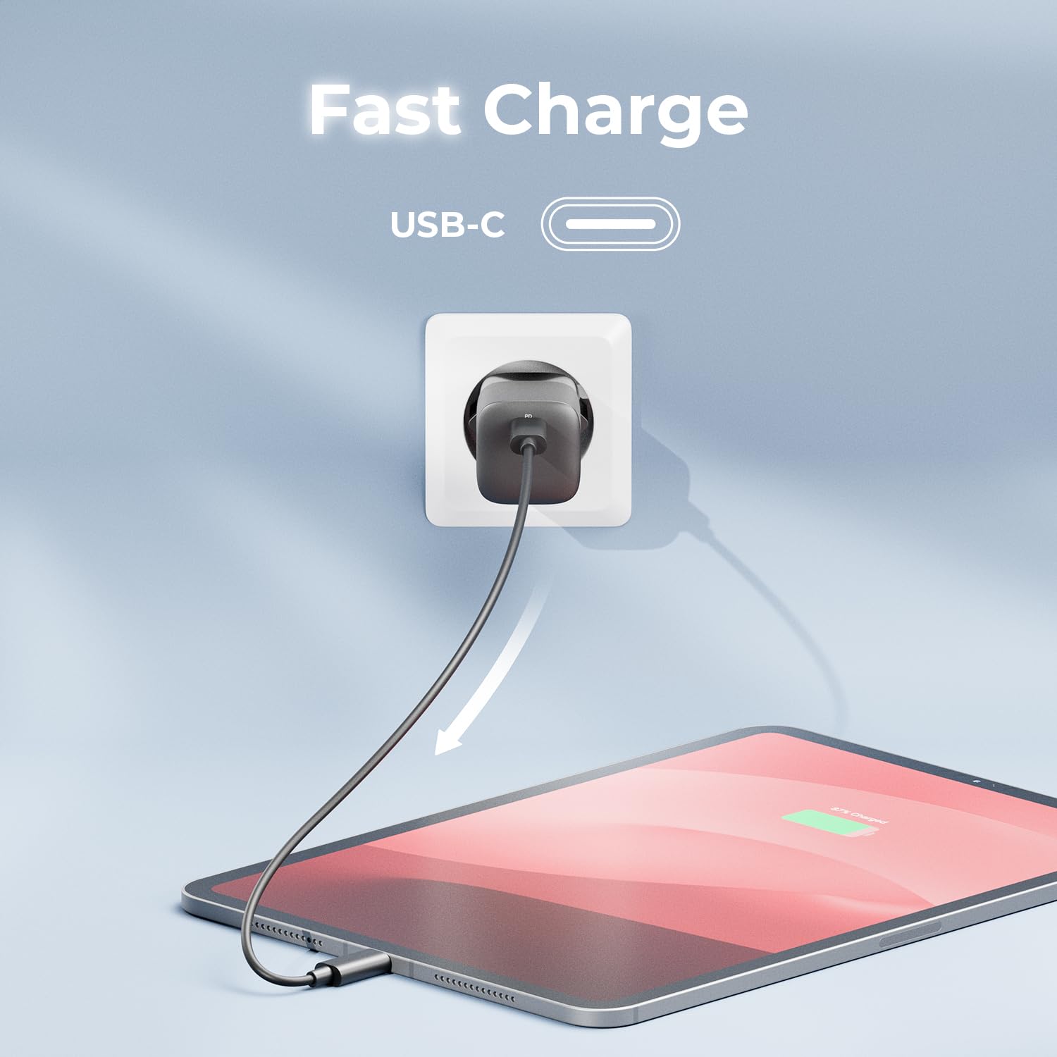 deleyCON USB C Ladegerät (Kompaktes 30W Schnellladegerät) USB-C Netzteil für Apple iPhone 17, 16, 15, Pro, Pro Max, iPad, AirPods 4, Airpods Max, Watch, Galaxy S25/S24, Handy, Charger - Schwarz 3