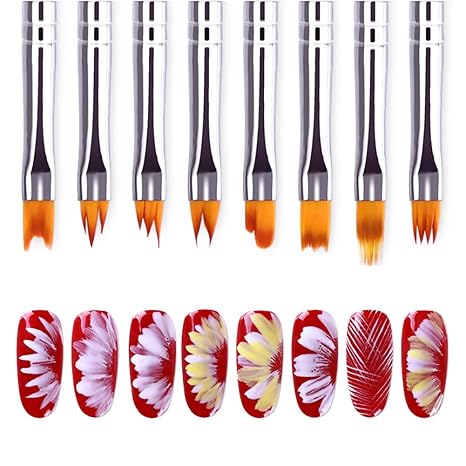 Xiton 8pcs Ensemble De Pinceaux à Double Bout Bouts Dongles