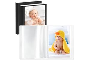 Vienrose Small Photo Album 3-Pack 4 x 6 Photo Book Album, Each Picture Book Holds 52 Photos Mini Photo Book with Customizable Cover, Postcard Album, Baby Photo Albums (Black)