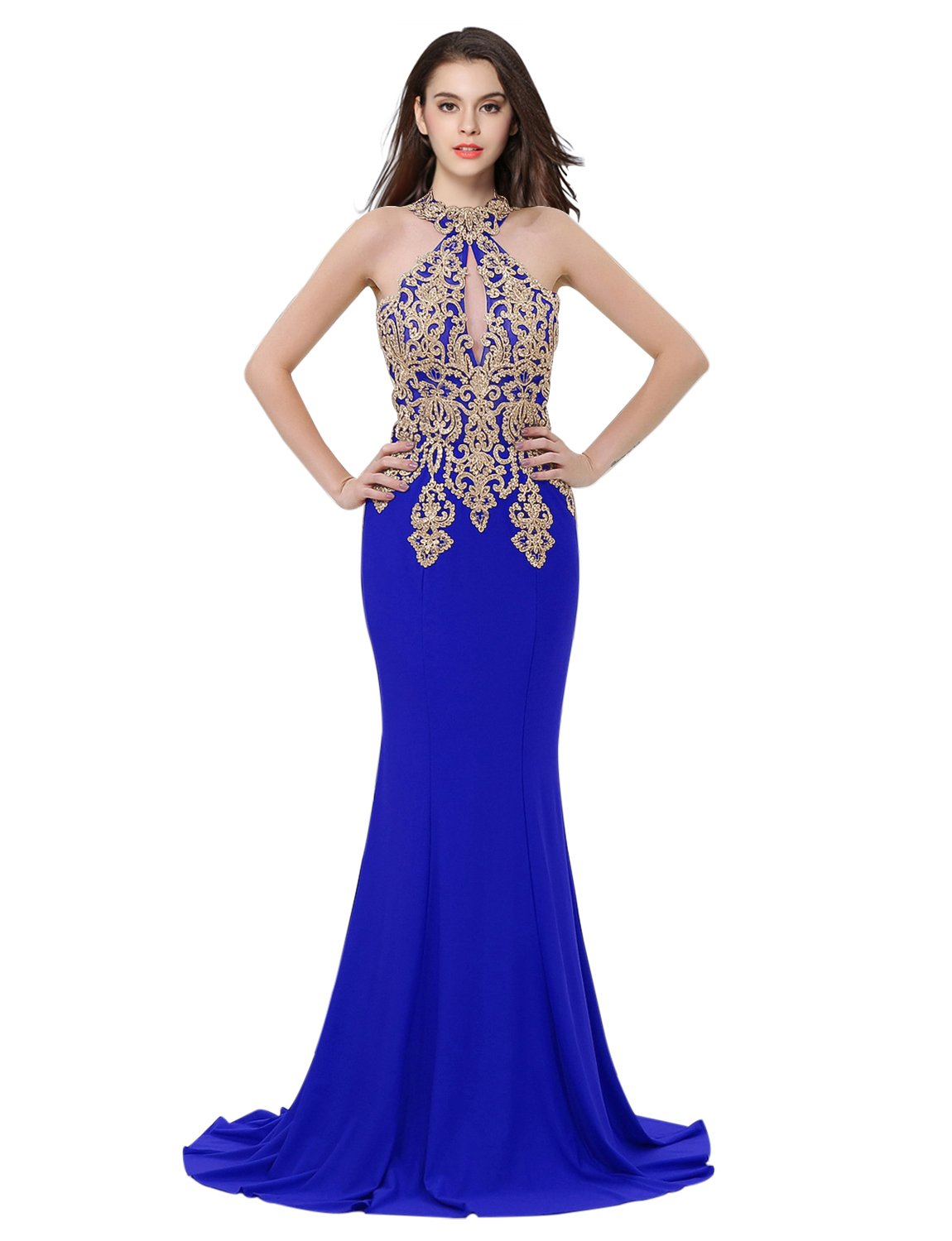 Erosebridal Womens Prom Dresses Long Lace High Neck Evening Gown Sexy