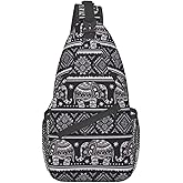 Vintage Elephant Sling Backpack Unisex Crossbody Chest Bag Shoulder Chest Bag For Women Men Hiking Travel