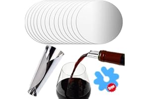 Wine Pourer Disc, Silver Wine Pourer and Stopper Discs Aluminum Foil Reusable Wine Bottle Pouring Disc 15Pcs Thin Drip Stop P