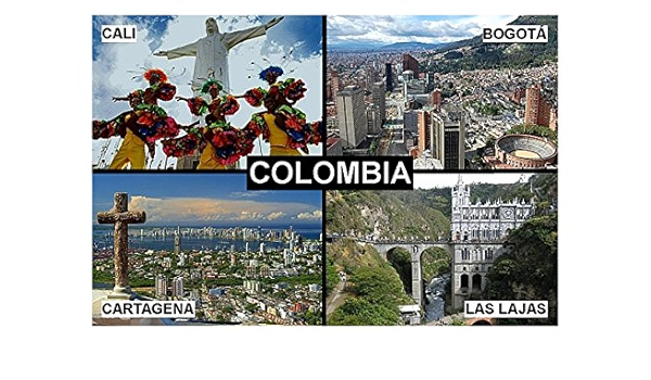 IMÁN PARA NEVERA - RECUERDO de COLOMBIA 9cm x 6cm Jumbo ...