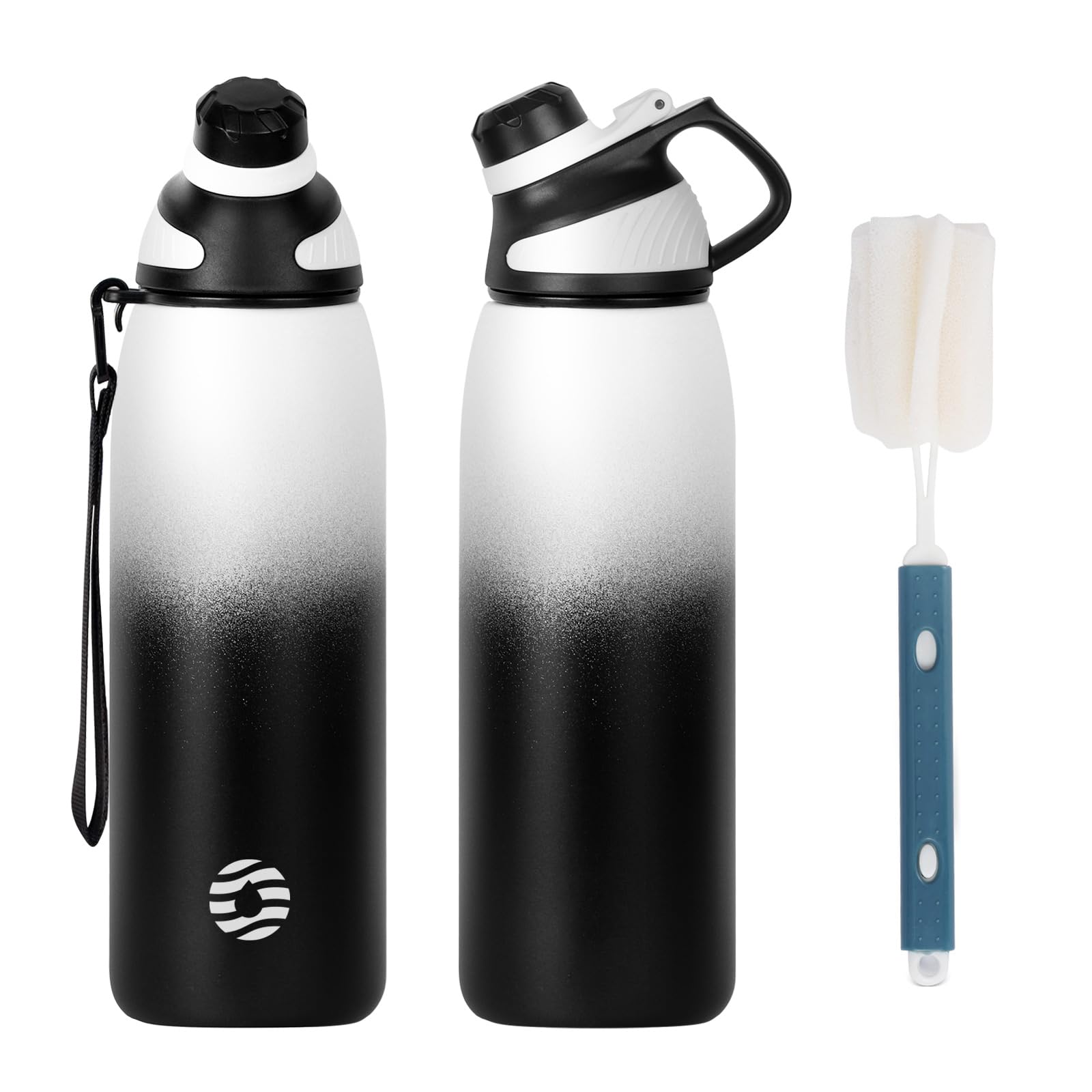 Fjbottle Stainless Steel Water Bottle 600ml/800ml/1L/1.5L with Magnetic Lid, BPA Free Insulated Water Bottle, Sports Metal Water Bottle Hot&Cold Drinks Vacuum Flask Leak-Proof for Gym, Work, Travel — image 1