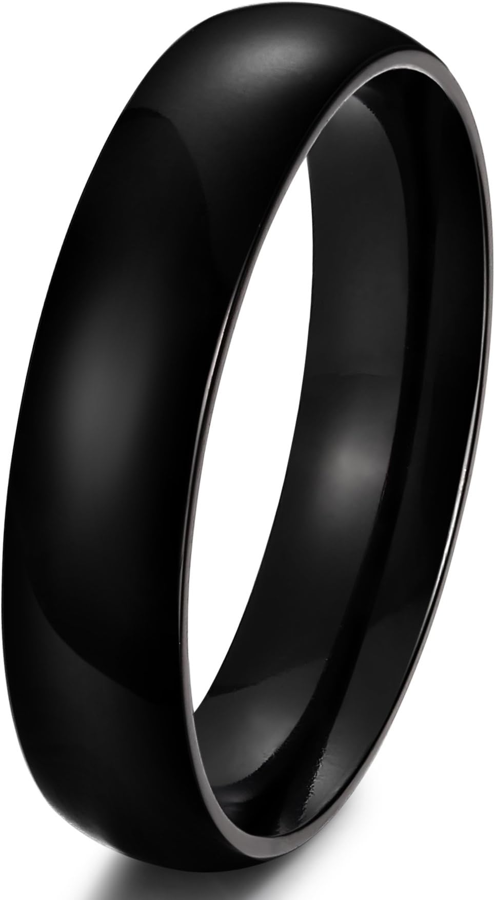 Jstyle Stainless Steel Wedding Rings for Men Women Engagement Rings Black 6MM Size 7-14
